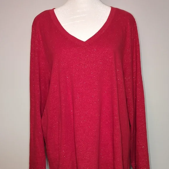 Sparkle V-Neck Tee By Sonoma - Picture 7 of 8